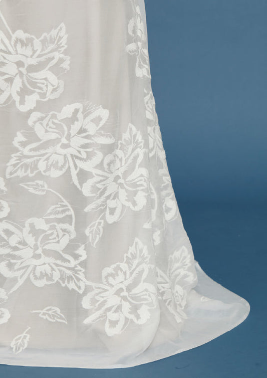 S0510 GASA DE SEDA GEORGETTE BORDADA