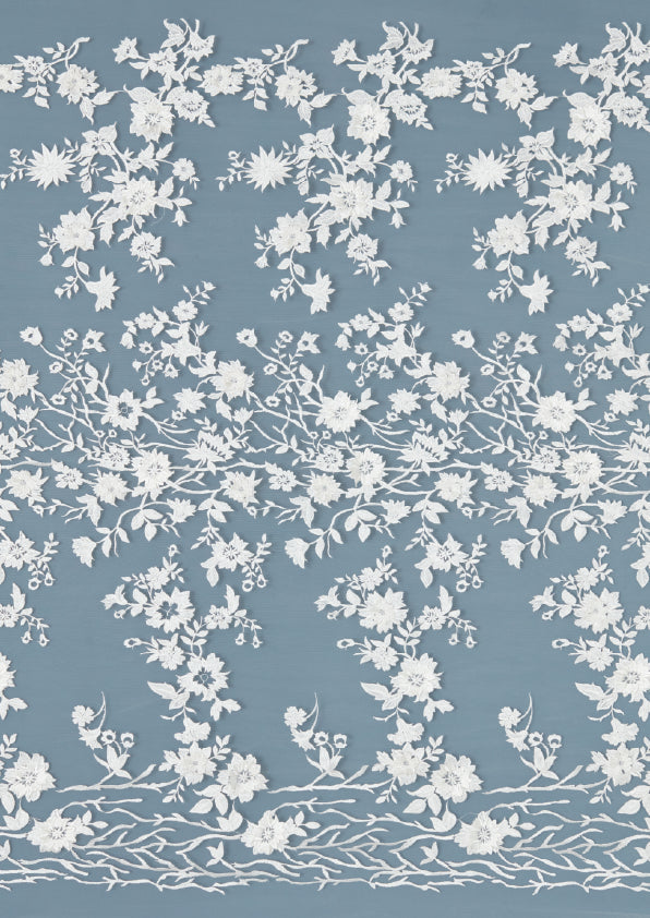 S0484 TUL BORDADO CON FLORES 3D