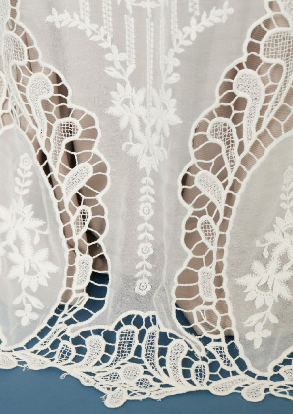 S0508 EMBROIDERED SILK GEORGETTE CHIFFON AND GUIPIURE