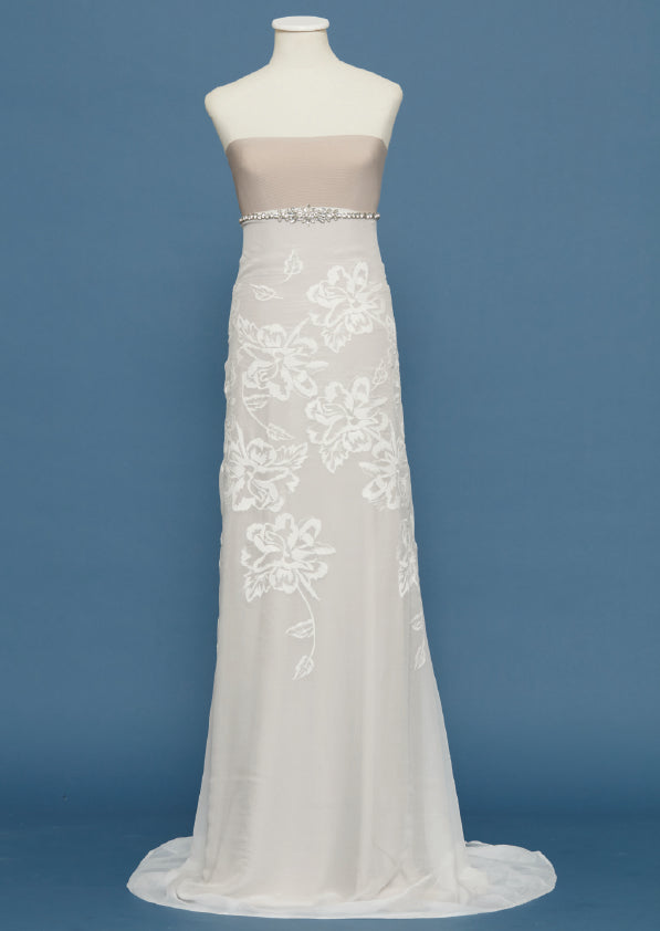 S0510 GASA DE SEDA GEORGETTE BORDADA