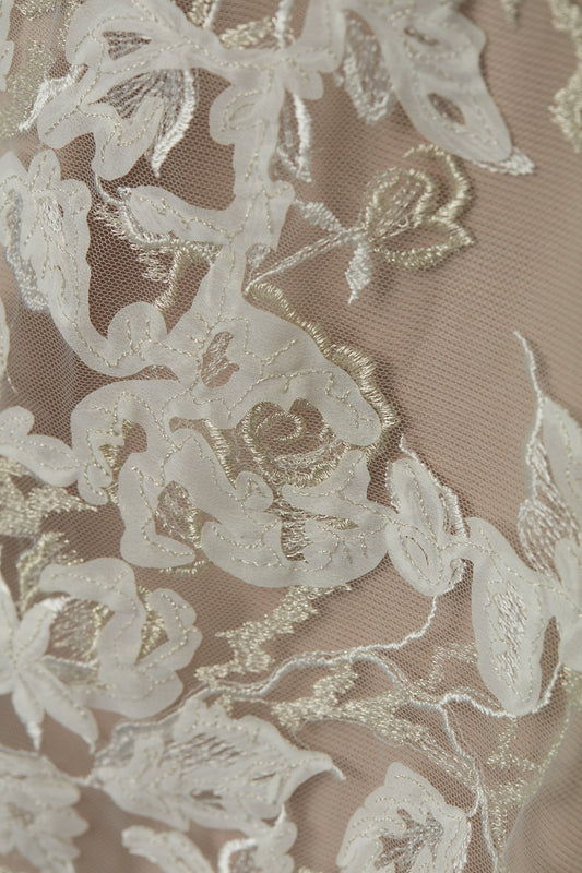 S0388 TUL BORDADO CON LUREX DORADO