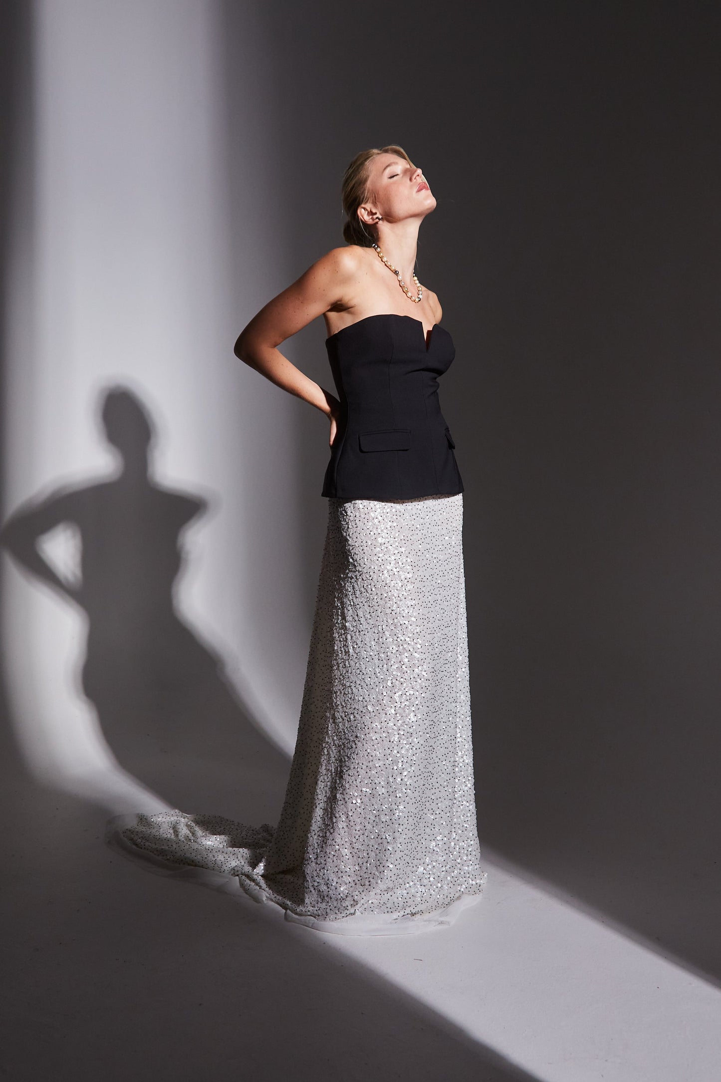 S0633 CHIFFON BORDADO CON LENTEJUELAS Y MOSTACILLAS PELTRE